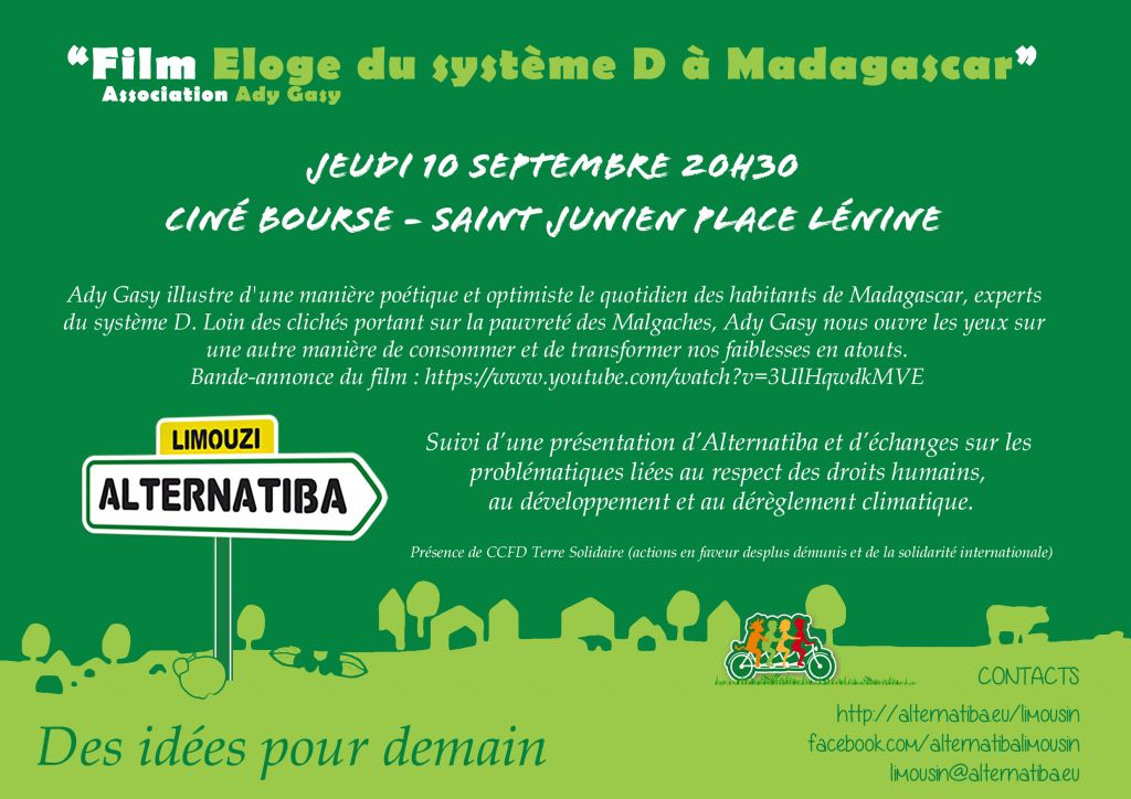 Fly film Ady Gasy 10 septembre Saint Junien