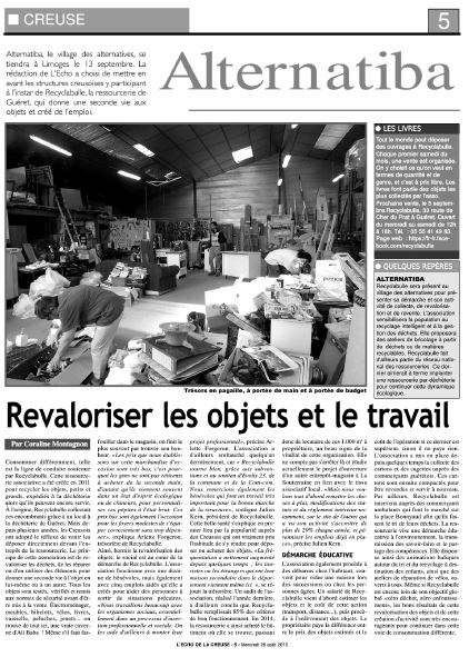 Recyclabulle par l'echo de la Creuse