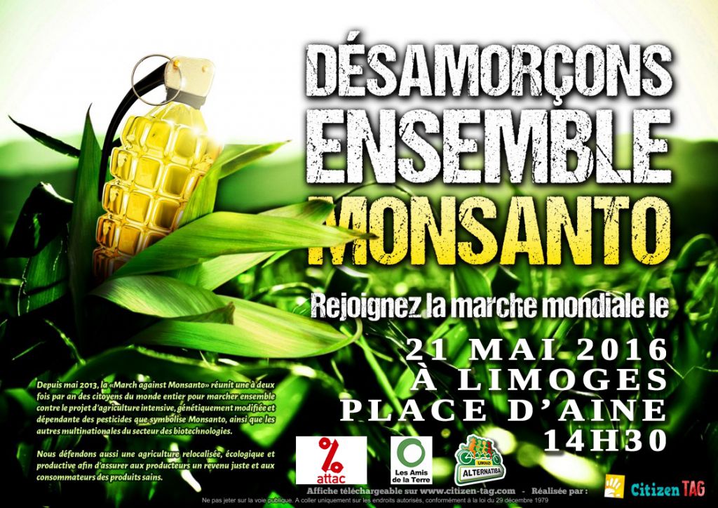 Affiche Monsanto Limoges 21 mai 2016